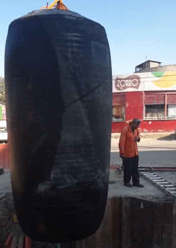 Uso de tapón inflable de 72 pulgadas